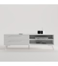 MUEBLE TV TRENDY BLANCO CON PATA VINTAGE Y TIRADOR LINE BLANCO