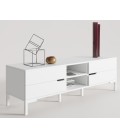 MUEBLE TV NANTES EN BLANCO CON PATA CONTEMPORÁNEA EN BLANCO