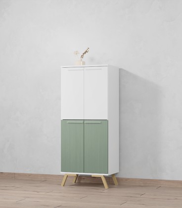 buffet Perpiñán blanco y verde té 60 cm